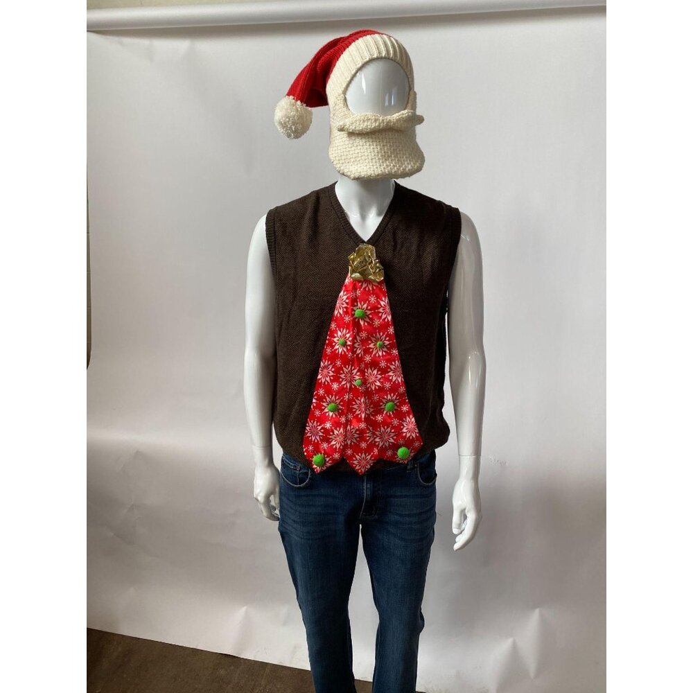 Brandini Le Collezioni Brown Ugly Christmas Sweater Vest L Cotton Acrylic